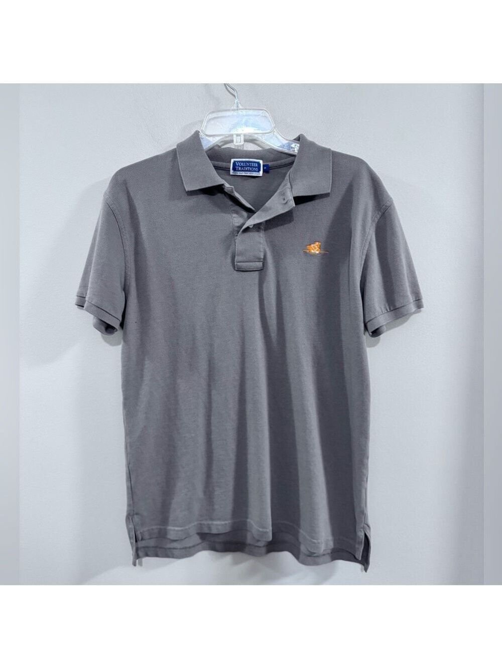 Men's Volunteer Traditions Tennesse Volunteer Logo Gray Polo Shirt. Size S